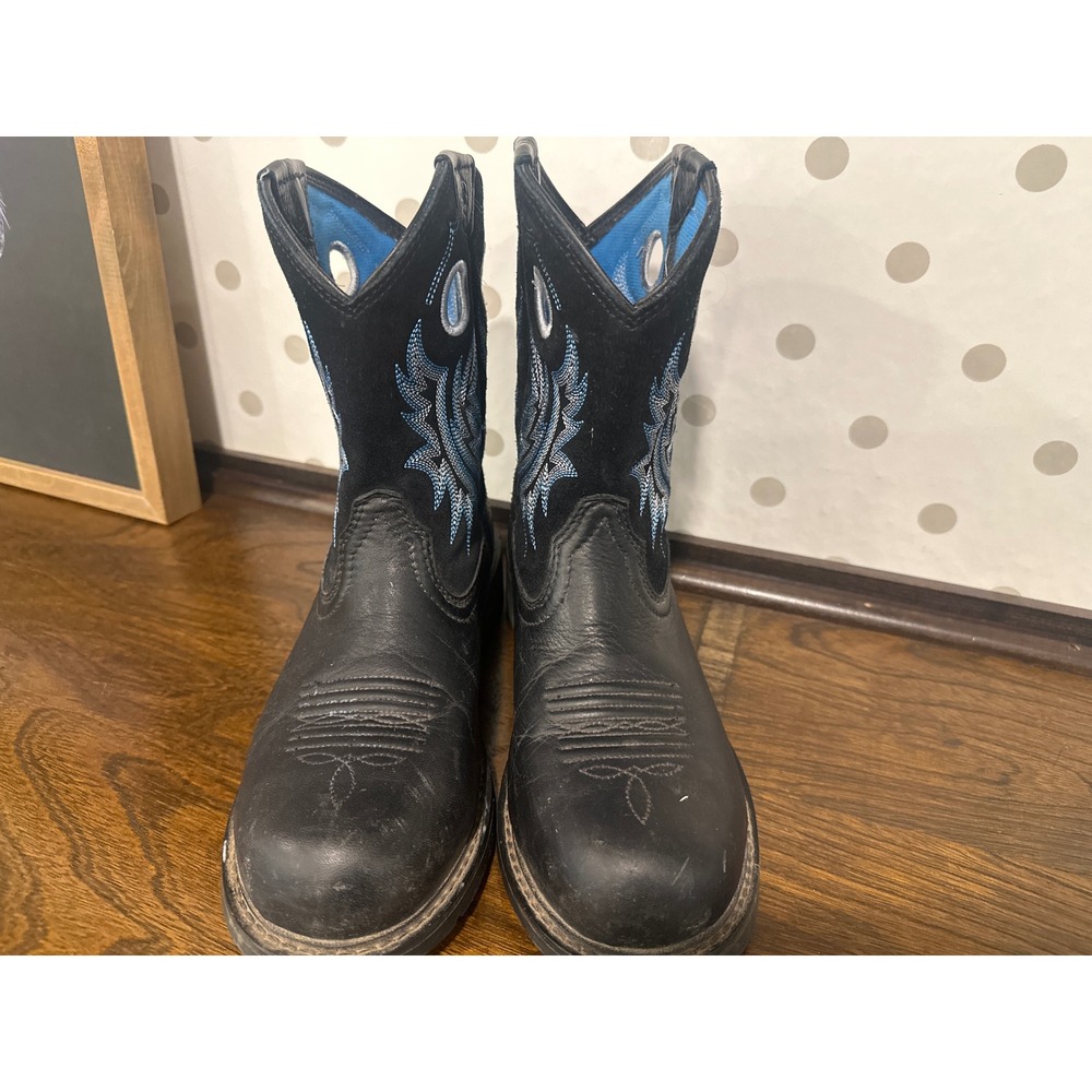 Ariat Fatbaby Heritage Dapper Steel Toe Western Work Boots Black Blue Womens 8B